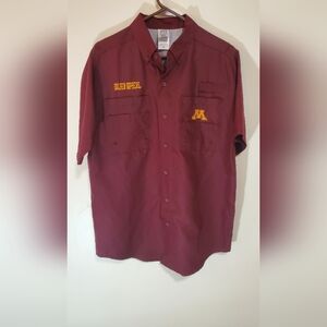 Minnesota Golden Gophers Maroon Men's Casual Button Down Shirt
